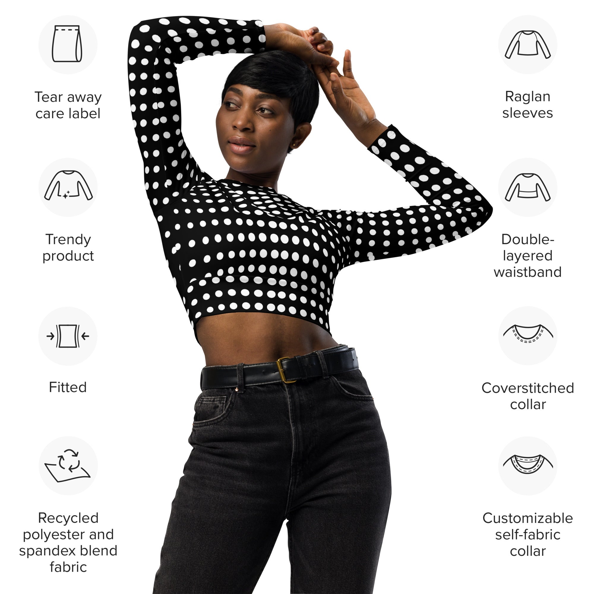 SHE REBEL - Optical Illusion Recycled Crop Top UPF 50+